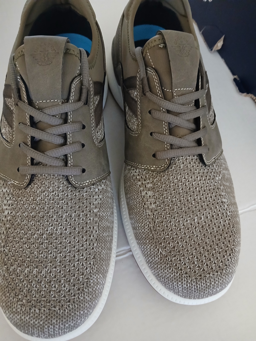 Dockers Size 13 M Men's Grey Knit Lace-Up Casual Sneakers New $40 - Picture 3 of 9